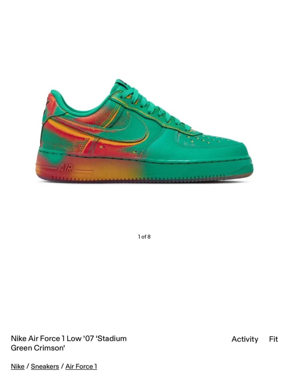 Nike Air Force 1 Low ‘07 Stadium Green Crimson’